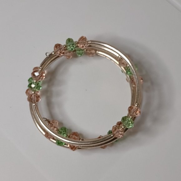 Metal And Glass Bead Expanding Wrap Around Bracelet - Picture 8 of 10